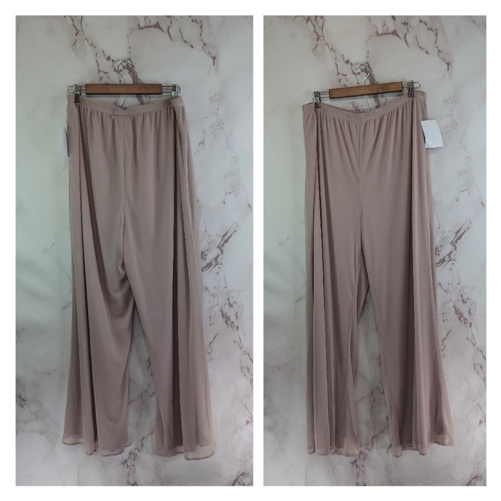 NWT R&M Richard’s Pant Set Women’s 16W Pink Lace Pearl Wide Leg Tank Formal Suit - Picture 14 of 14